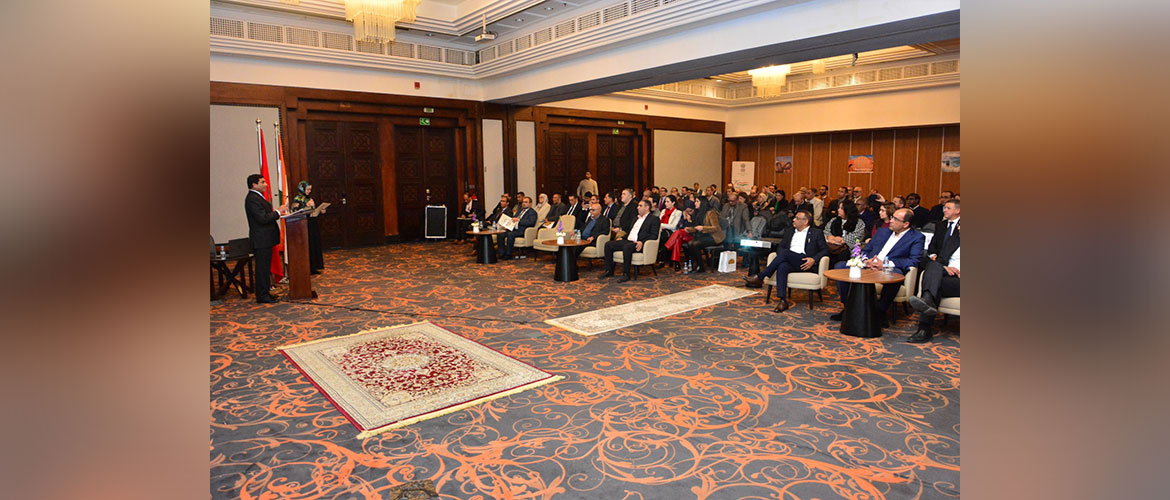  <p style="fcolor: #fff;  font-size: 15px; margin-bottom: -21px;"><b>H.E Ambassador Rajesh Vaishnaw addressing representatives from prominent companies and businesses from Morocco and India at India-Morocco Business Meet organized by Embassy and Casablanca Chamber of Commerce, Industry &Services </b></p>
